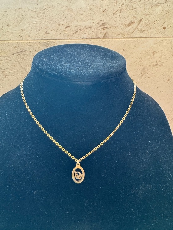 Dior Jewelry - Dior Gold Oval Logo Pendant Necklace